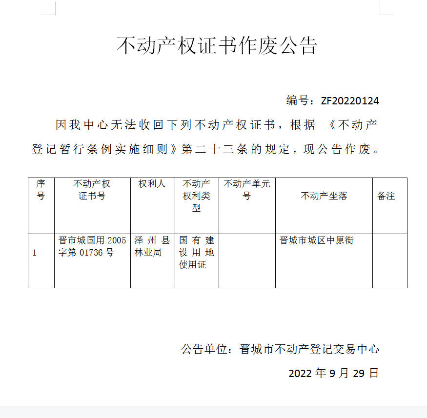  不动产权证书作废公告（六百八十四）20220124(图1)