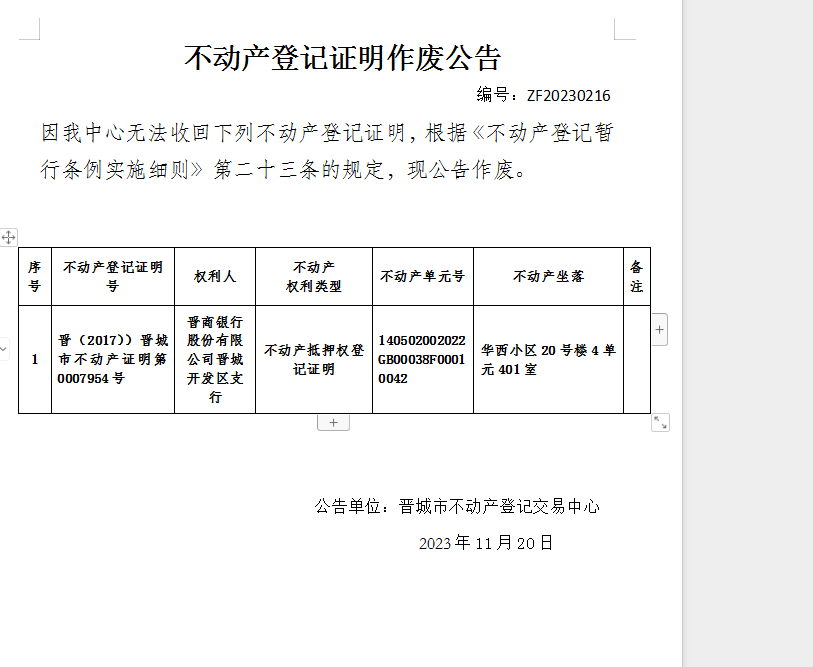 不动产权证明作废公告（九百四十六）20230216(图1)